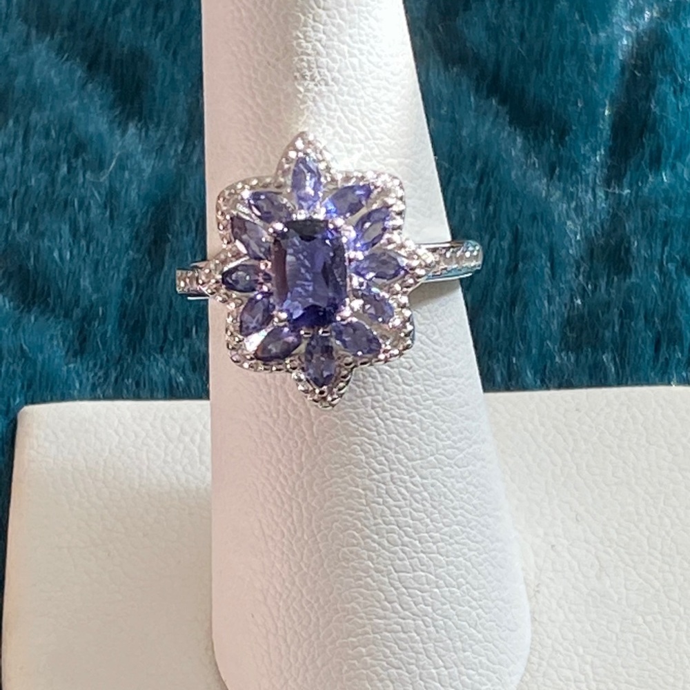Iolite sterling silver ring